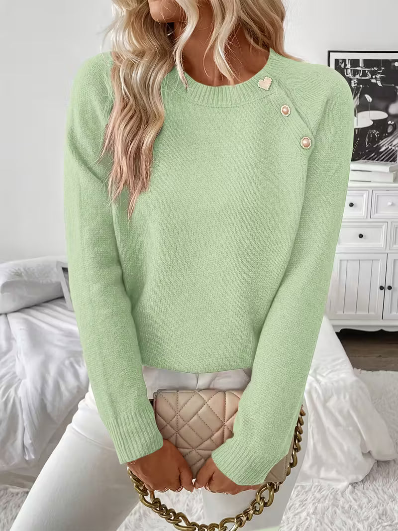 Hilarina™ | Long Sleeve Knitted Sweater
