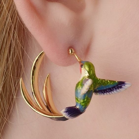 Emily™ | Vintage Hummingbird Hoop Earrings