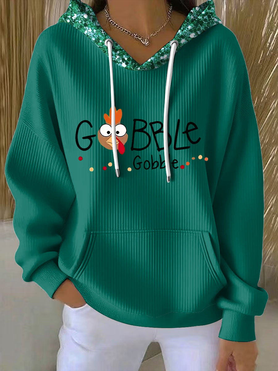 Callista™ | Festive Turkey Sequin Hoodie